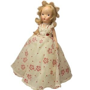 1940's Vintage Kerr & Hinz Peg o' My Heart Bisque Doll Santa Clara Tile Company